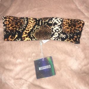 Brand new snake print bandeau tube top